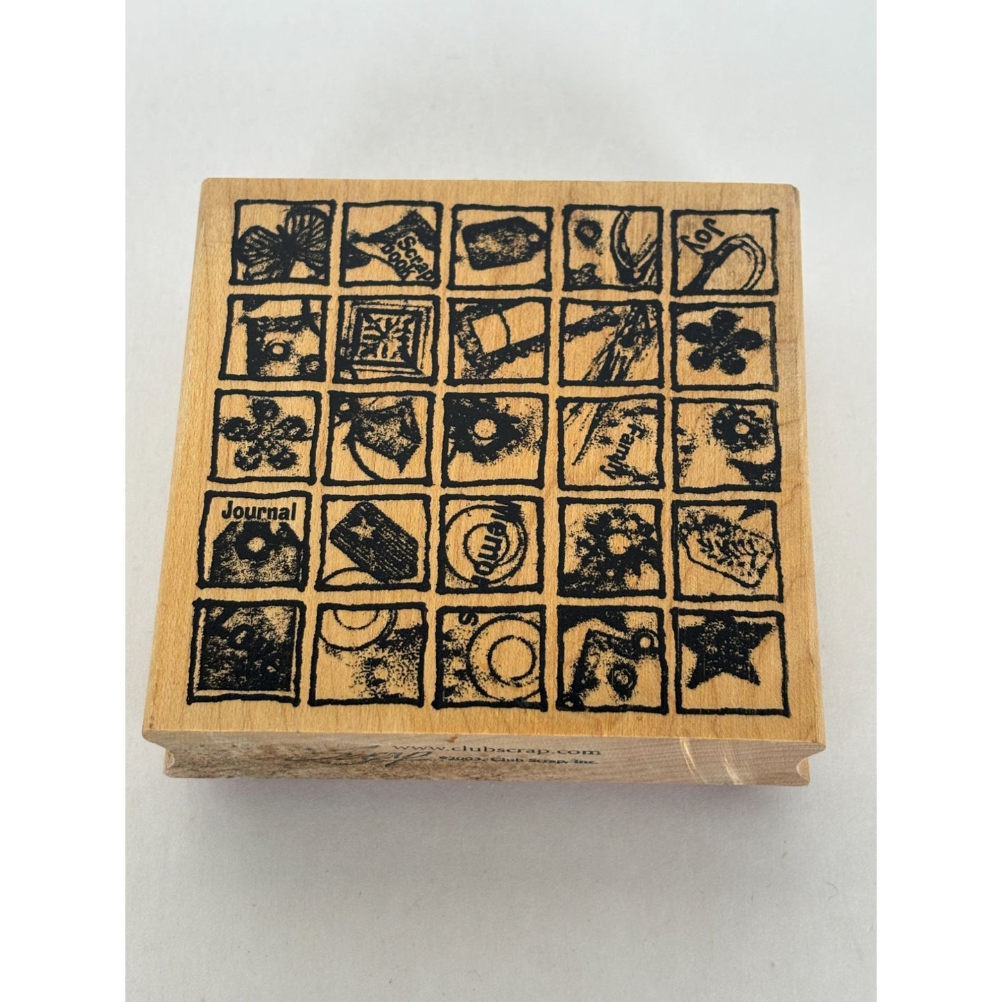 Club Scrap Wood Rubber Stamp Junk Journaling Supplies Collage Theme Scrapbooking