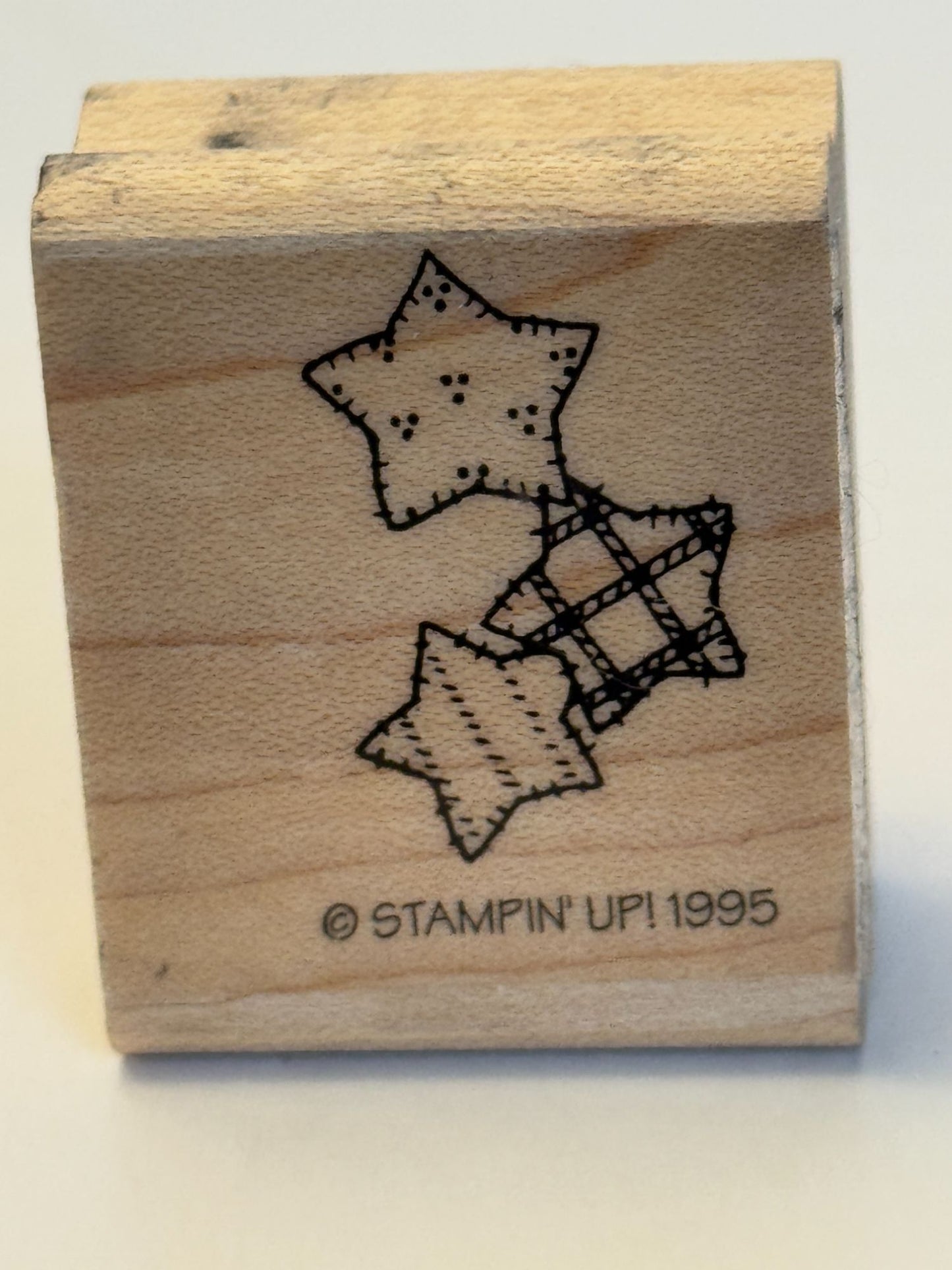 Stampin Up Rubber Stamp Star Trio Patches Country Folk Scrapbooking Cardmaking