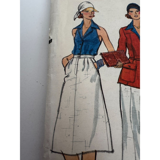 Vogue Sewing Pattern 9784 Misses Jacket Top Pants Skirt Casual Outfit Size 10 UC