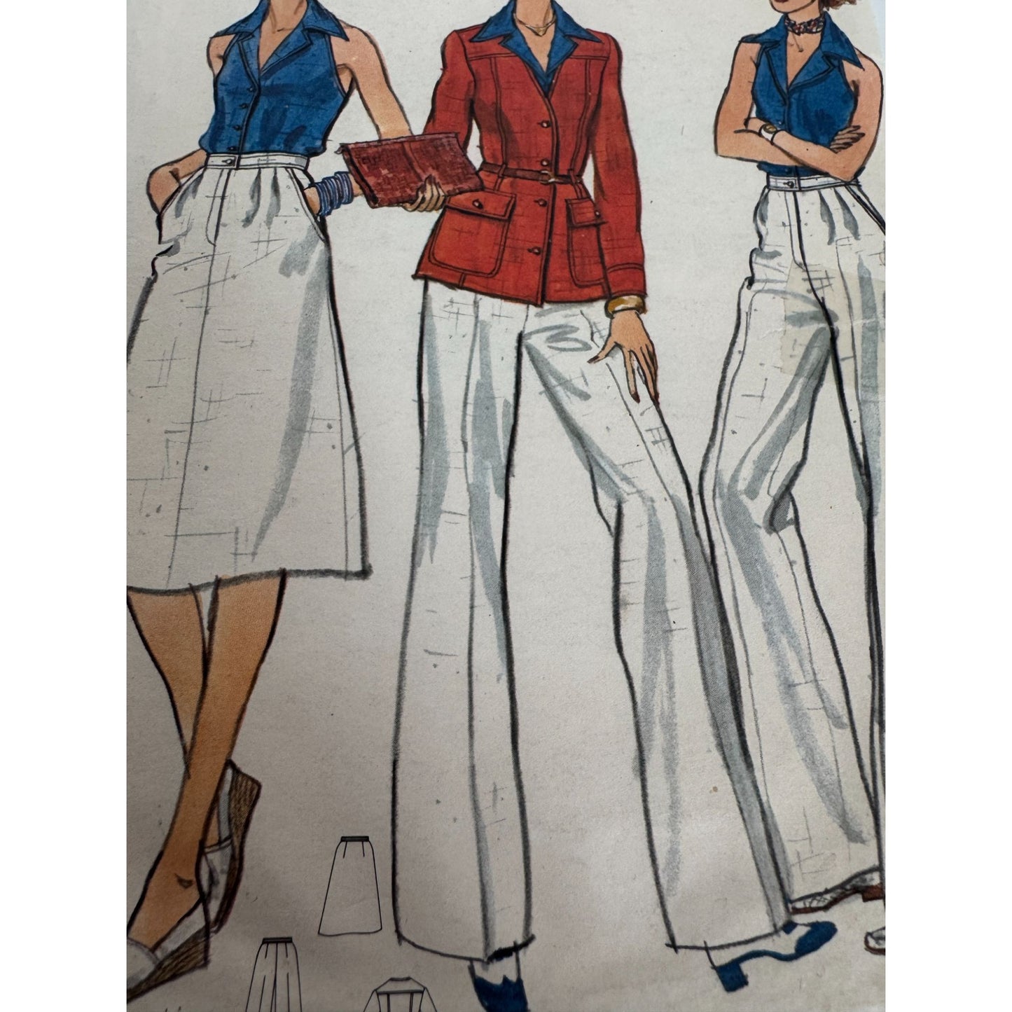 Vogue Sewing Pattern 9784 Misses Jacket Top Pants Skirt Casual Outfit Size 10 UC