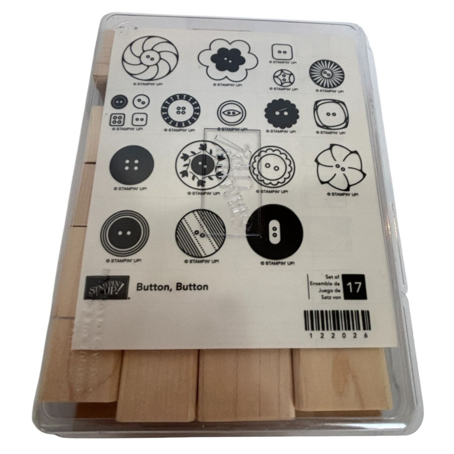 Stampin Up Button Rubber Stamp Set Sewing Seamstress Fashion Clothes Card Making