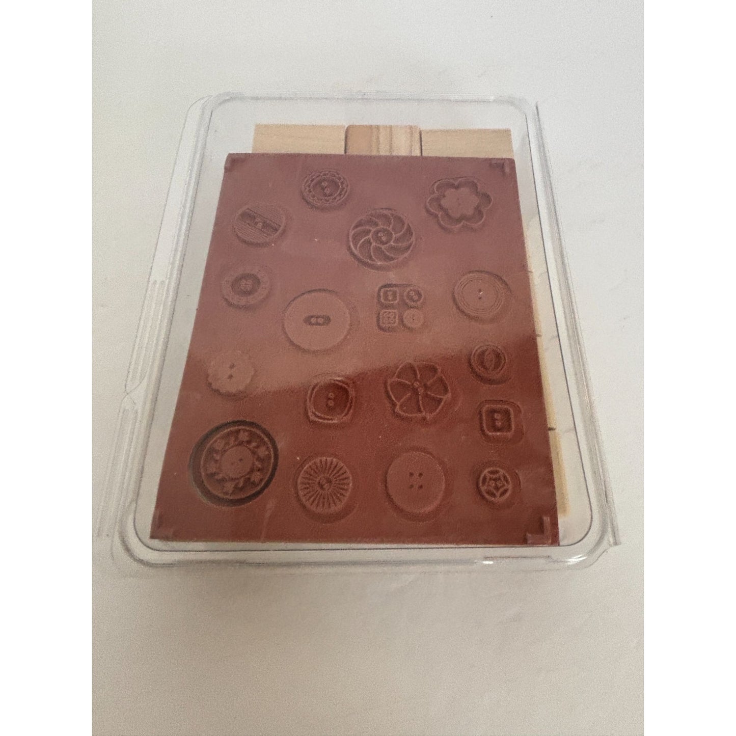 Stampin Up Button Rubber Stamp Set Sewing Seamstress Fashion Clothes Card Making