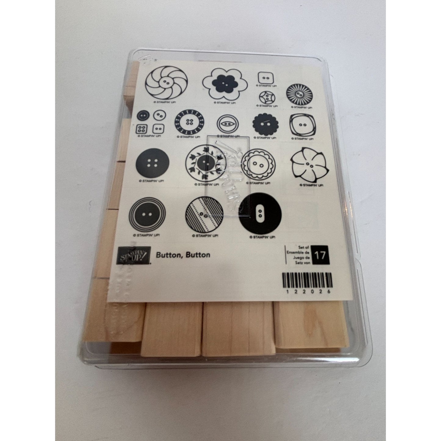 Stampin Up Button Rubber Stamp Set Sewing Seamstress Fashion Clothes Card Making