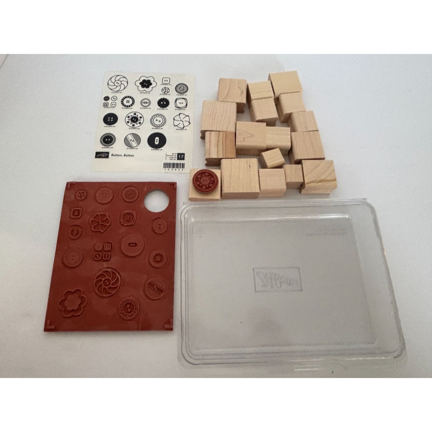Stampin Up Button Rubber Stamp Set Sewing Seamstress Fashion Clothes Card Making