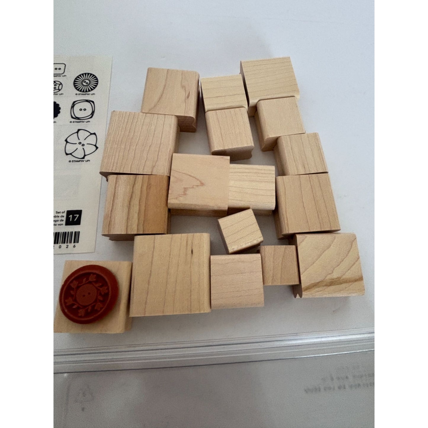 Stampin Up Button Rubber Stamp Set Sewing Seamstress Fashion Clothes Card Making