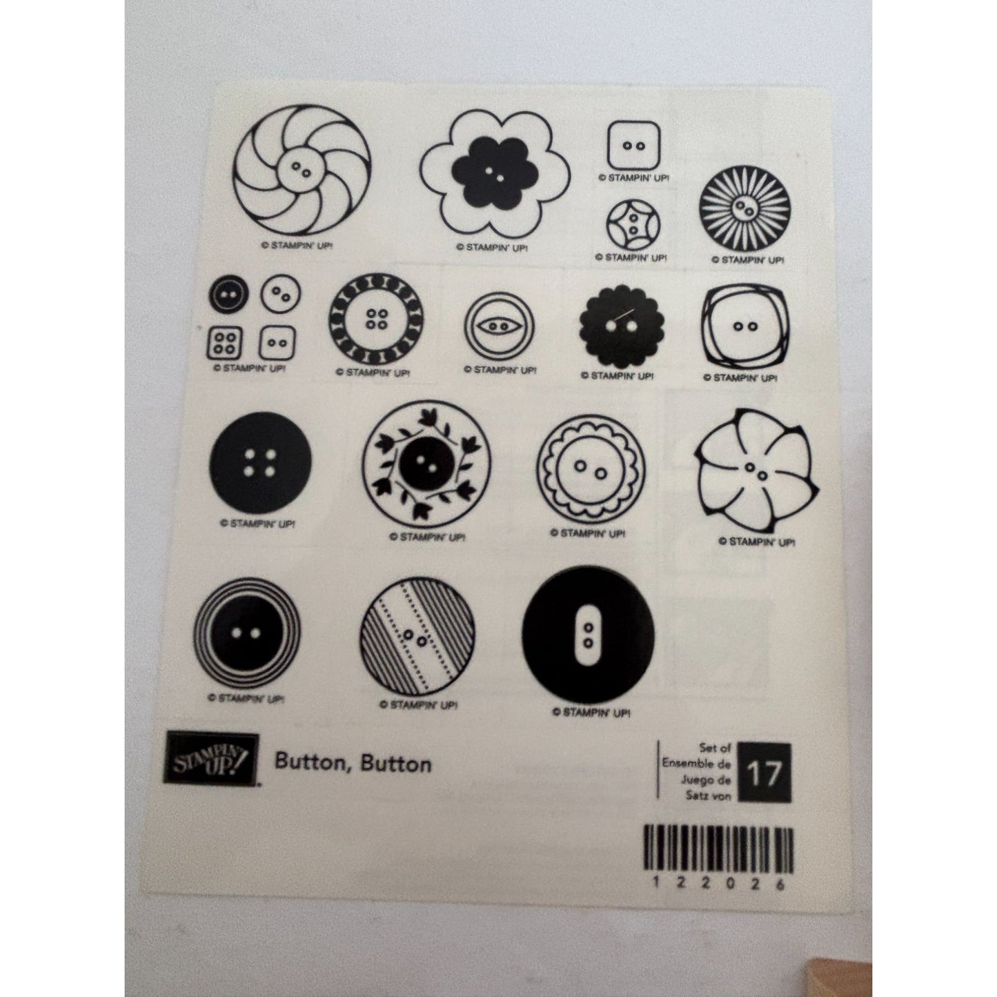 Stampin Up Button Rubber Stamp Set Sewing Seamstress Fashion Clothes Card Making