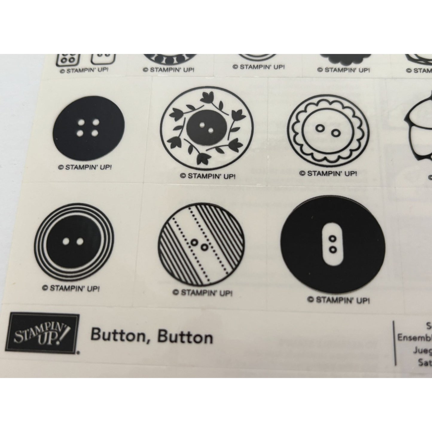 Stampin Up Button Rubber Stamp Set Sewing Seamstress Fashion Clothes Card Making