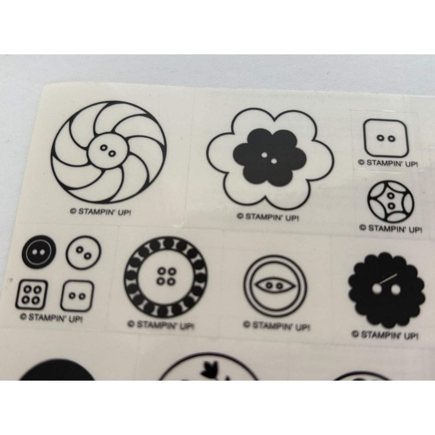 Stampin Up Button Rubber Stamp Set Sewing Seamstress Fashion Clothes Card Making