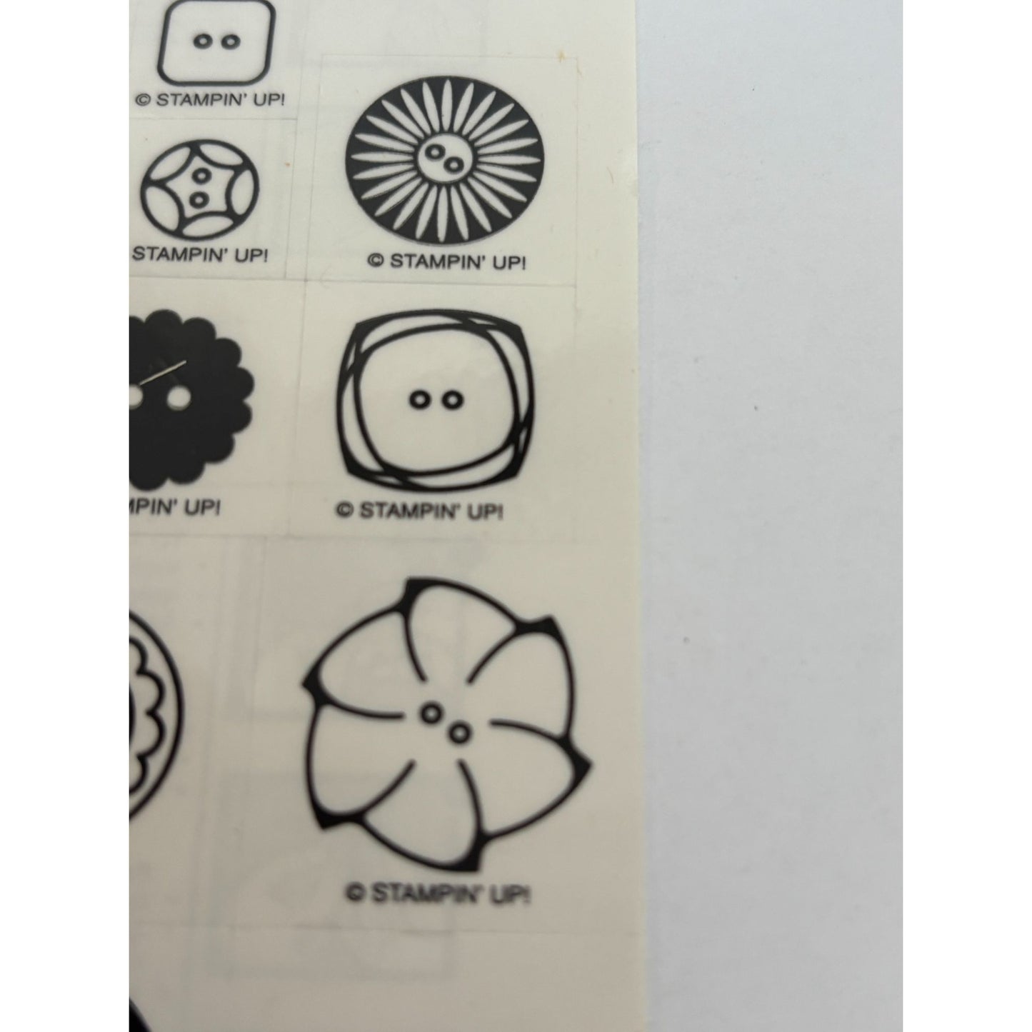 Stampin Up Button Rubber Stamp Set Sewing Seamstress Fashion Clothes Card Making