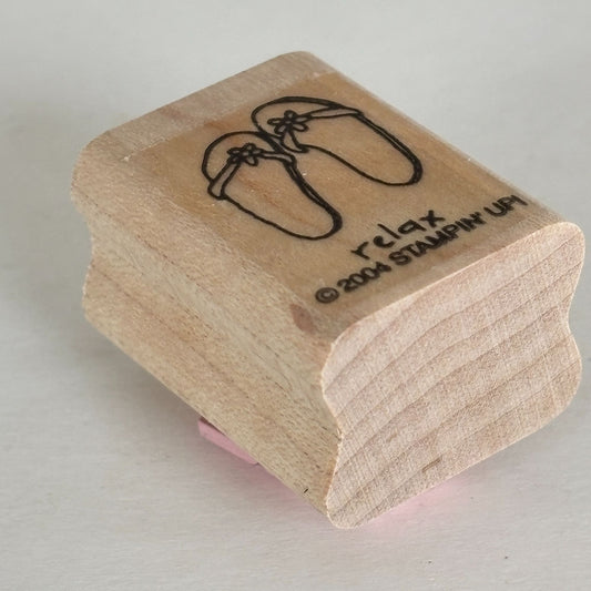 Stampin Up Rubber Stamp Flip Flops Shoes Sandals Relax Beach Vacation Card Making Summer
