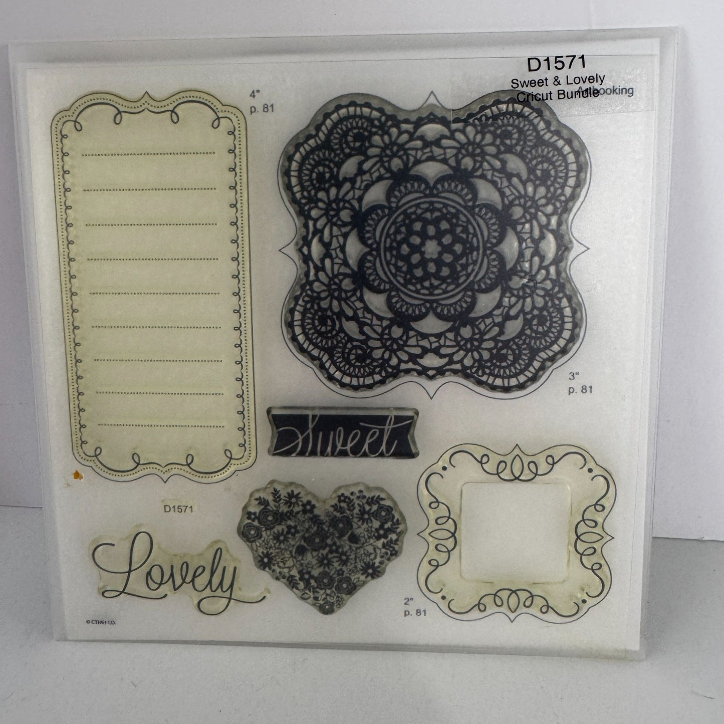 CTMH My Acrylix Acrylic Stamp Set Sweet and Lovely Journaling Lines Frame D1571
