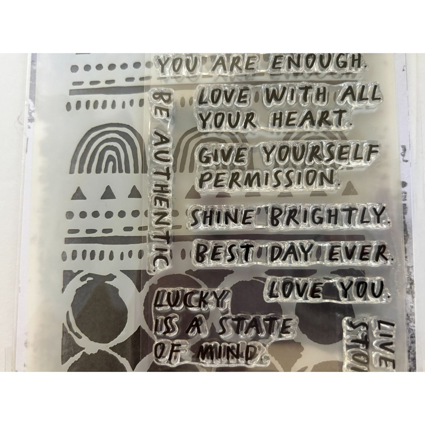 Tim Holtz Collection Mixed Media Stamps and Stencil Set Journaling Words Inspire