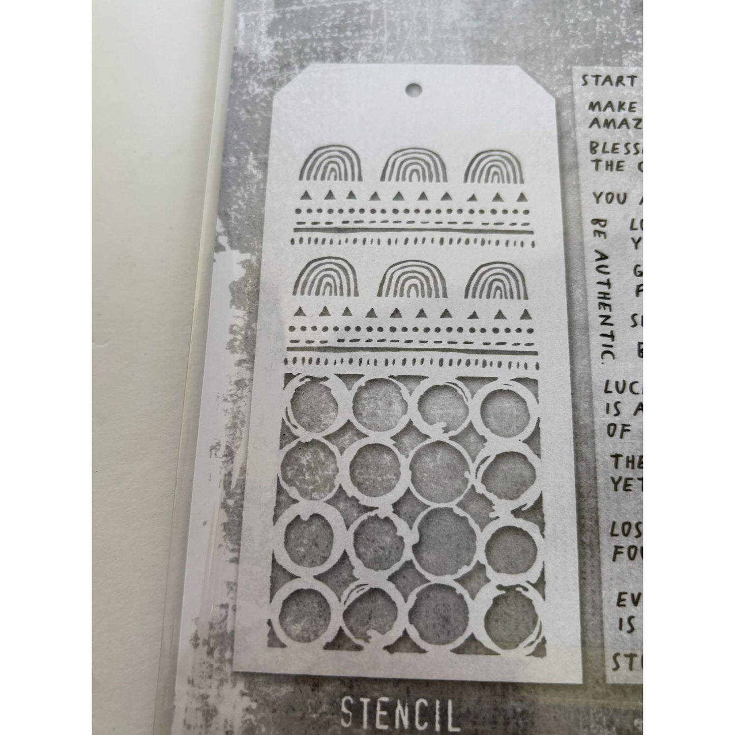 Tim Holtz Collection Mixed Media Stamps and Stencil Set Journaling Words Inspire