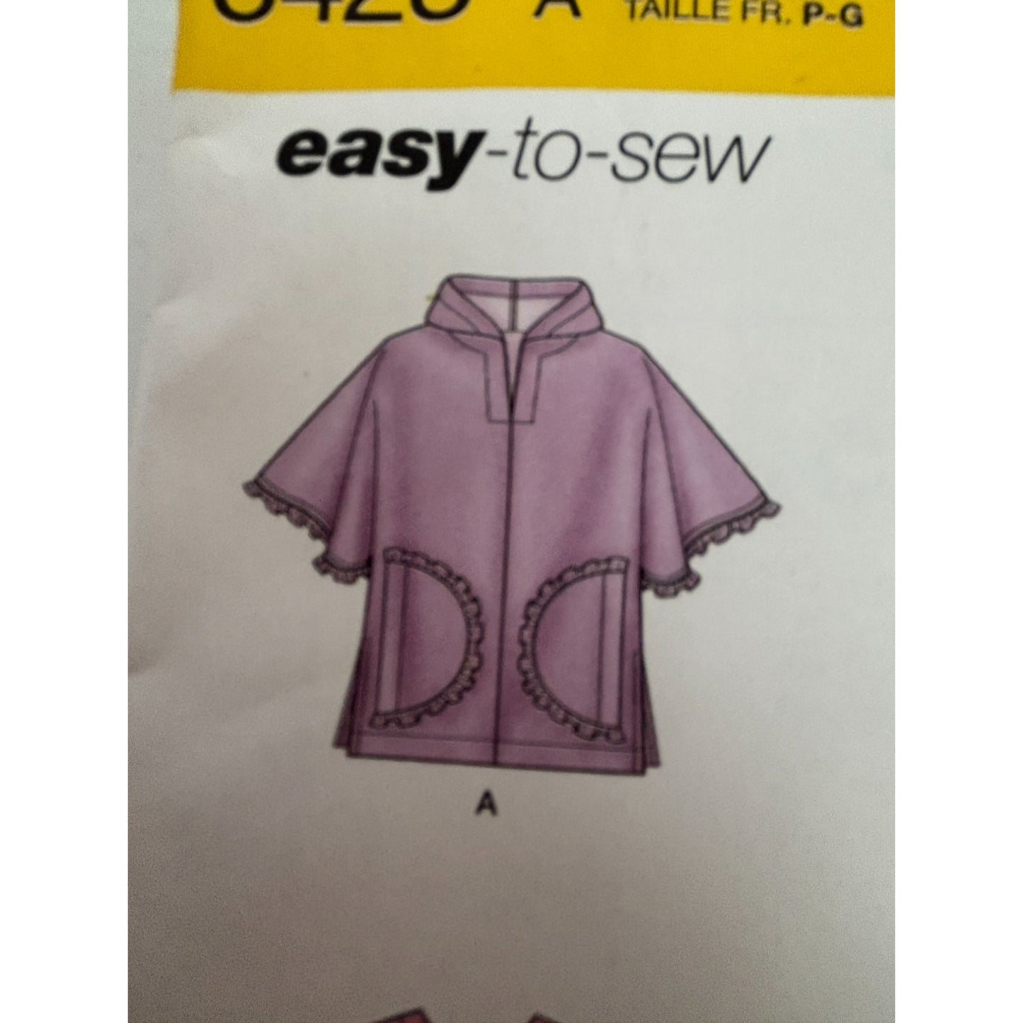 Simplicity Sewing Pattern 8428 Child Poncho S M L Easy Outerwear Fall Flannel UC