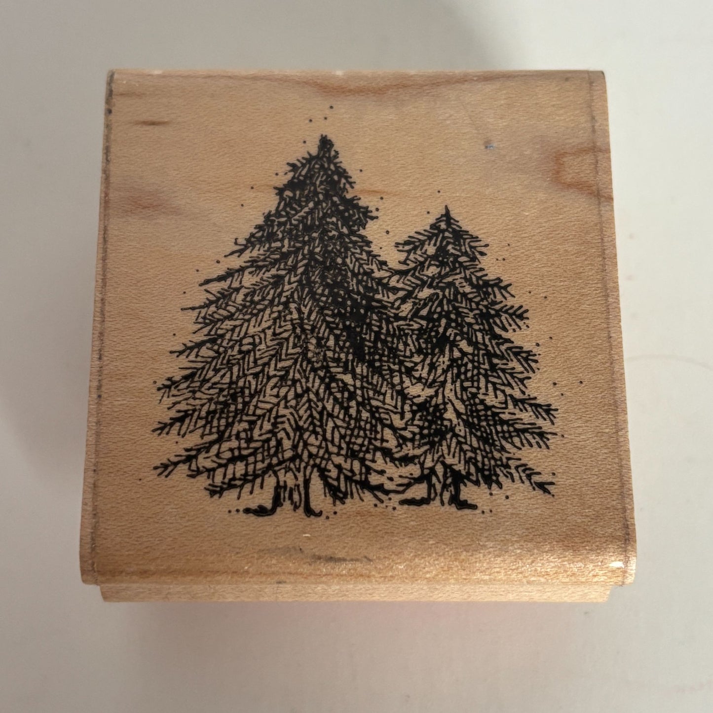DOTS Rubber Stamp Pine Trees Christmas Nature Landscape Scene Maker Card Making