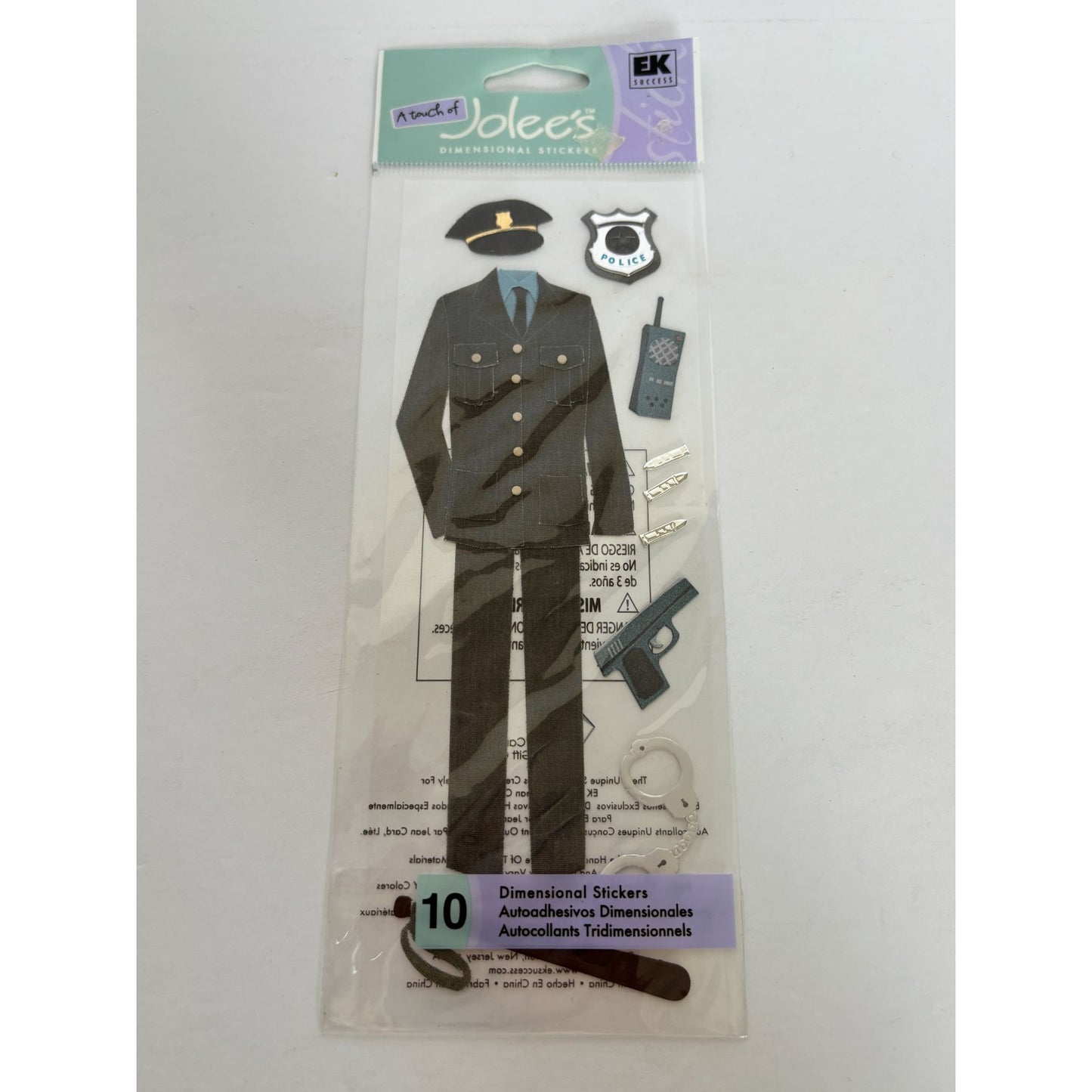 Jolees Dimensional Stickers Police Officer Uniform Badge Craft Embellishments