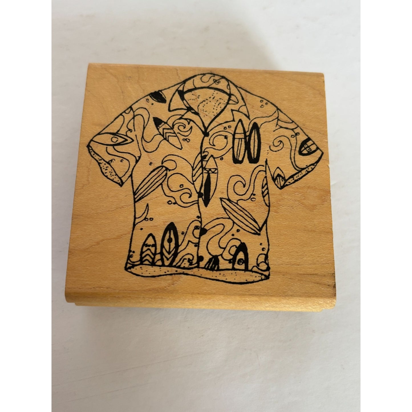 RSP Rubber Stamp Hawaiian Shirt Clothing Tropical Vacation Hawaii Surfing