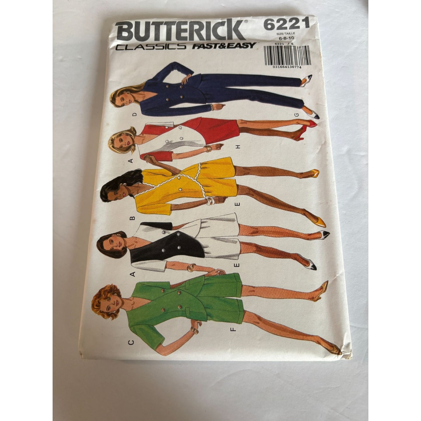 Butterick Sewing Pattern 6221 Work Suit Skirt Shorts Pants Career Outfit 6 8 10