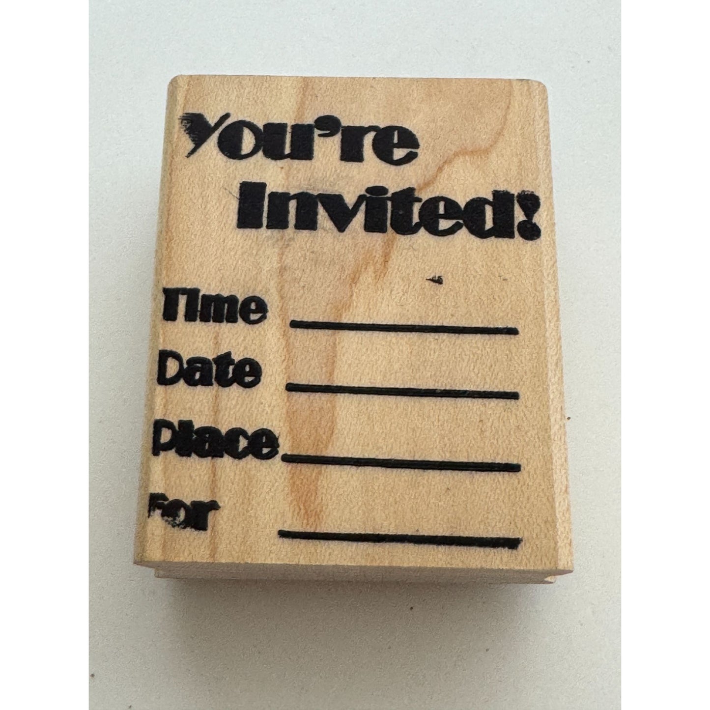 Hampton Arts Rubber Stamp You are Invited Time Date Place Invitation Card Making