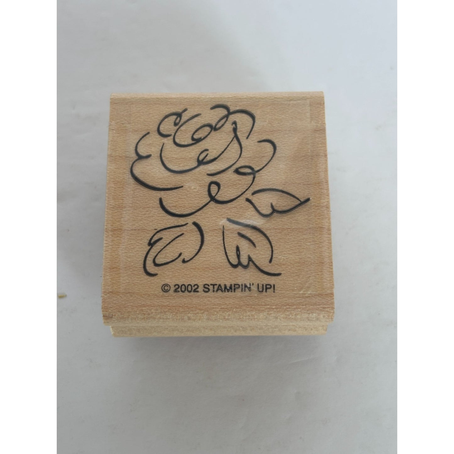 Stampin Up Wood Rubber Stamp Rose Outline Garden Watercolor Flower Card Making