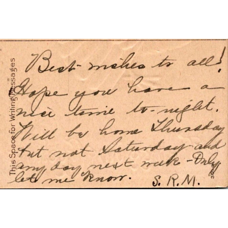 1910 Embossed Thanksgiving Postcard NJ Postmark Divided Back Turkey Proclamation