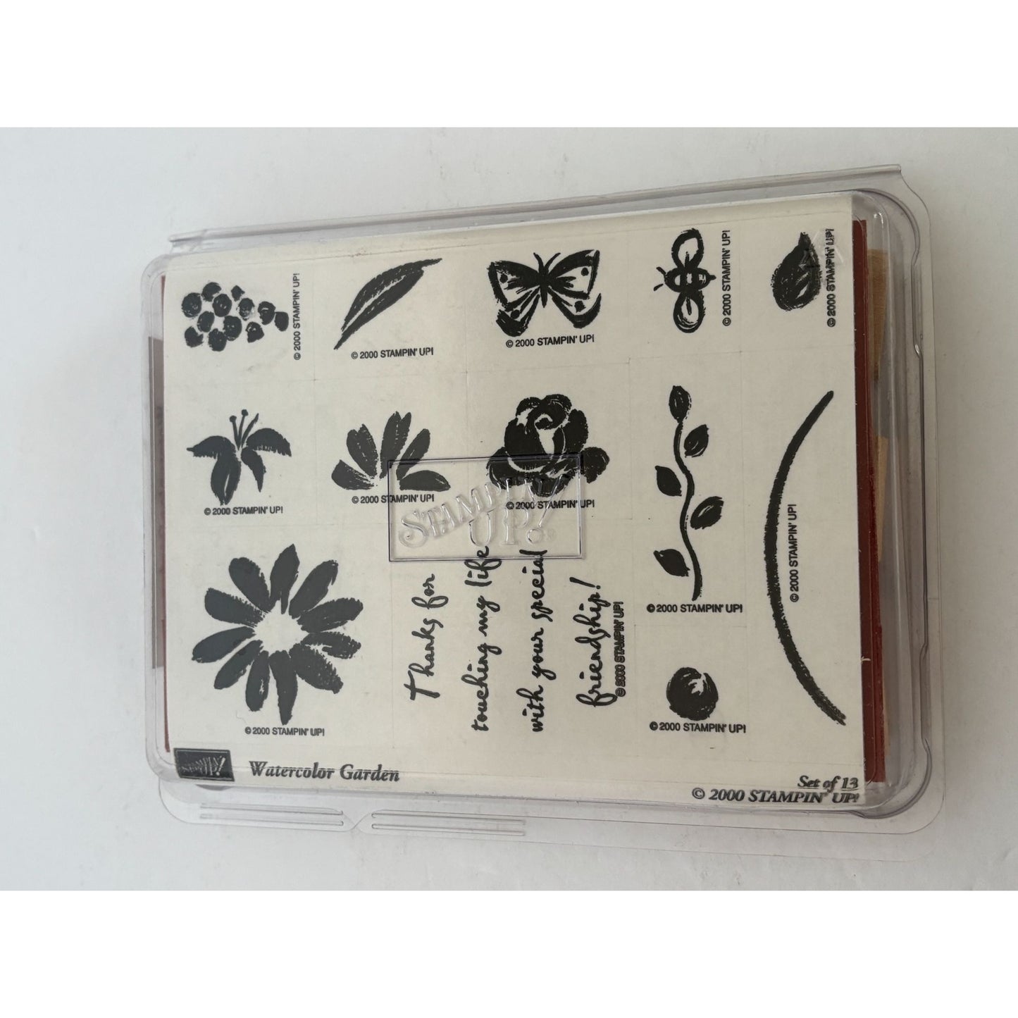 Stampin Up Rubber Stamp Watercolor Garden Flowers Leaf Garden Bumble Bee Set 13