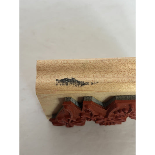 Stampin Up Wooden Rubber Stamp Flowers Row Border Cheerful Friend Card Making