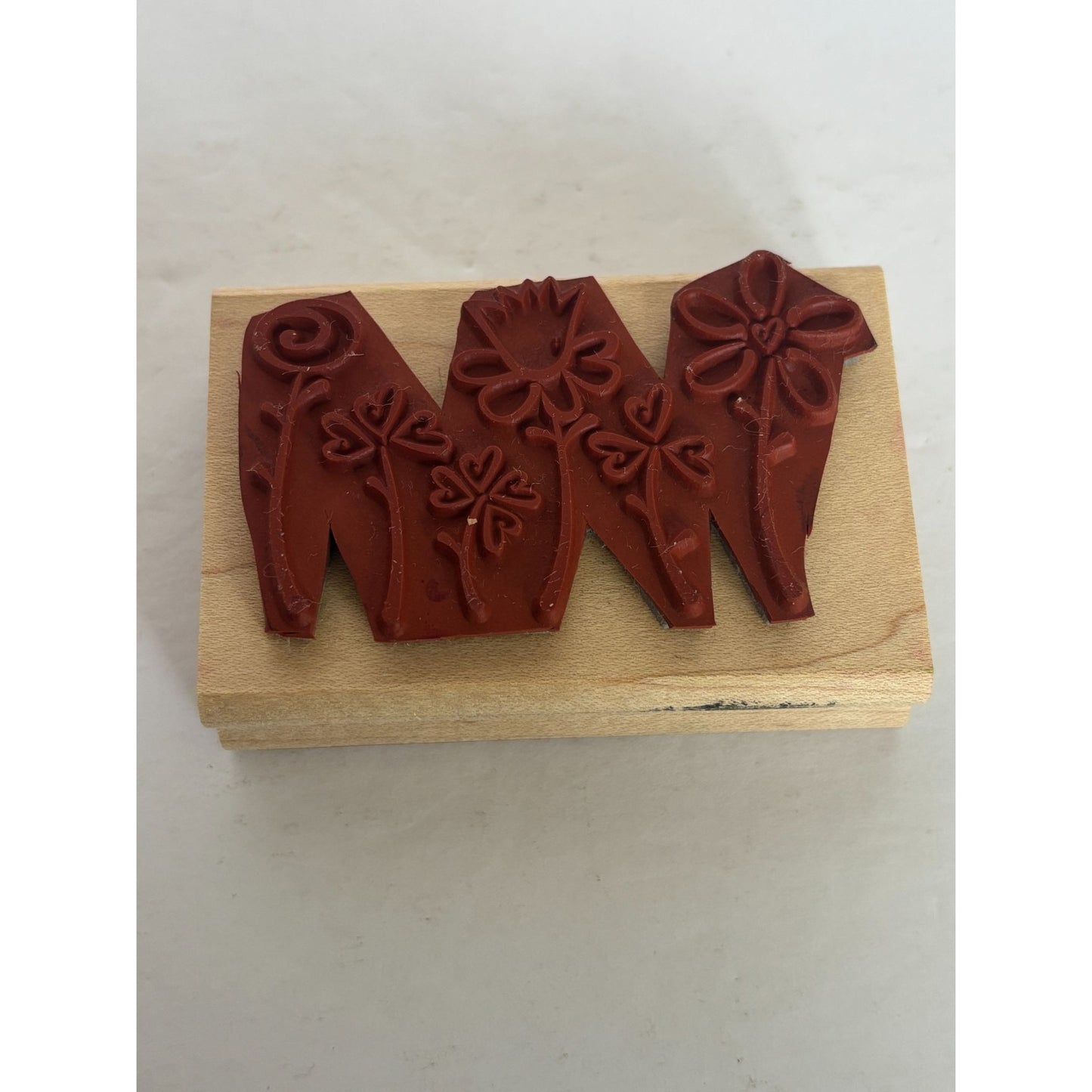 Stampin Up Wooden Rubber Stamp Flowers Row Border Cheerful Friend Card Making