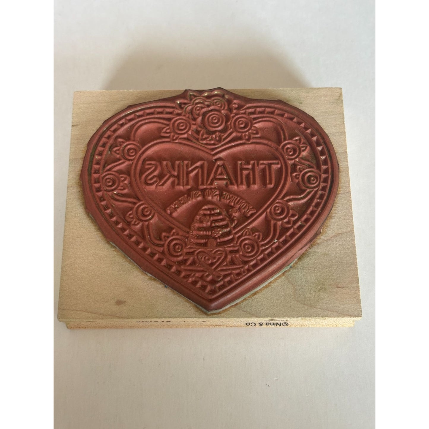 Penny Black Rubber Stamp Bee Hive Heart Thanks You are So Sweet Thank You Words
