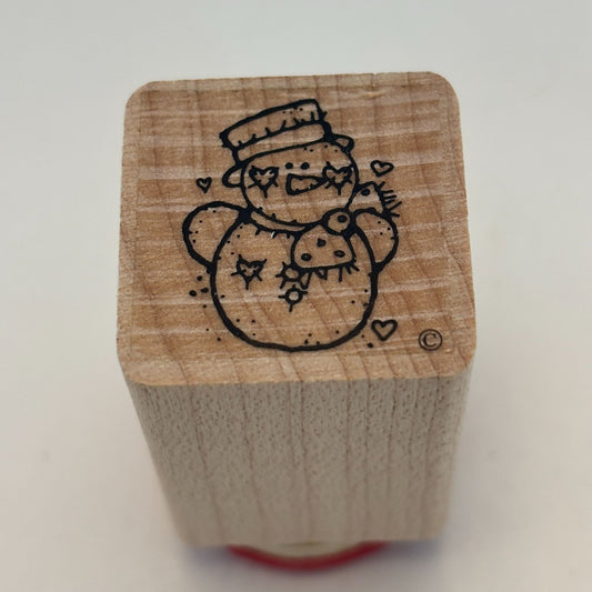DOTS Rubber Stamp Christmas Snowman Country Patches Gift Tag Card Making 1 Inch