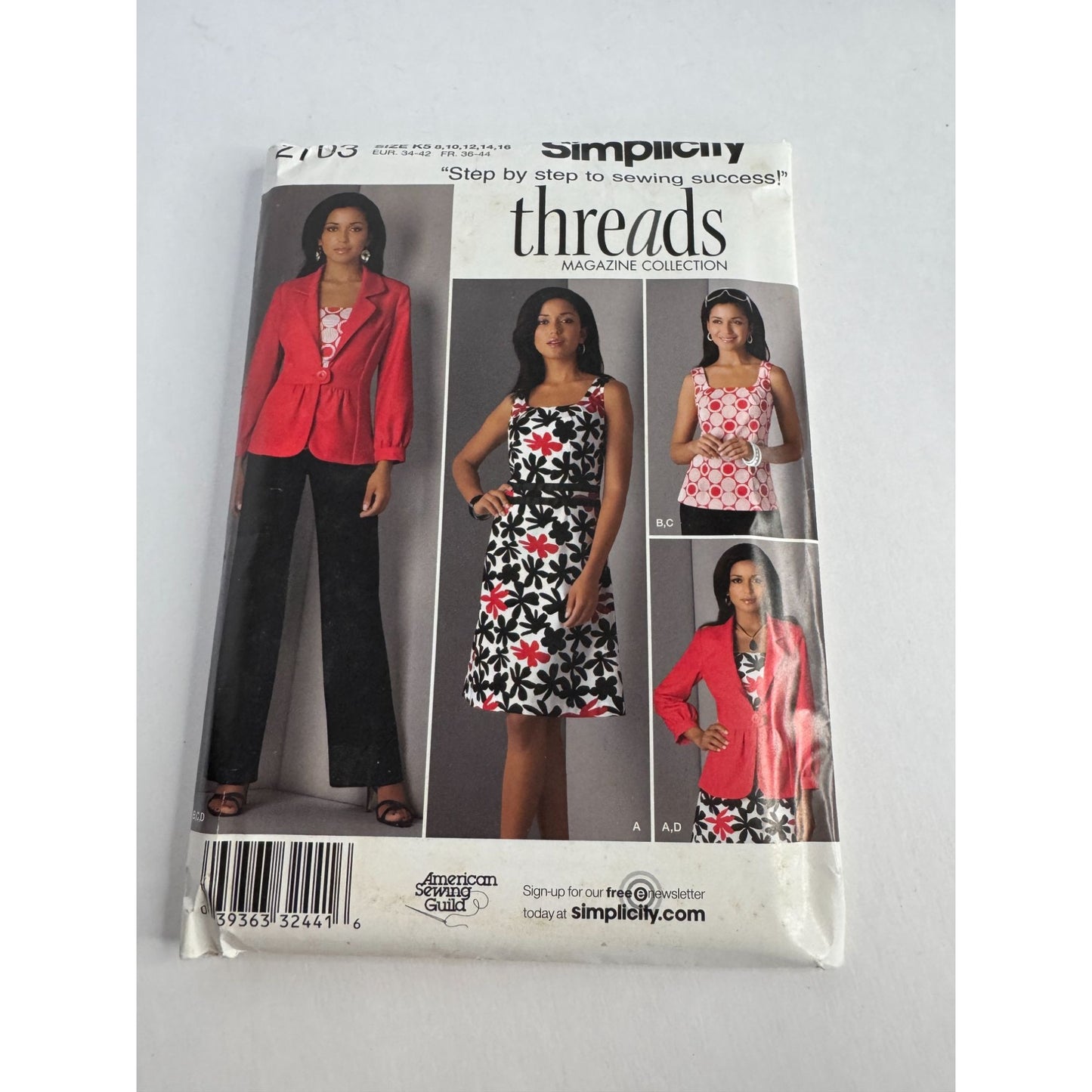 Simplicity Sewing Pattern 2703 Misses Jacket Pants Dress Top Sizes 8-16 Work UC