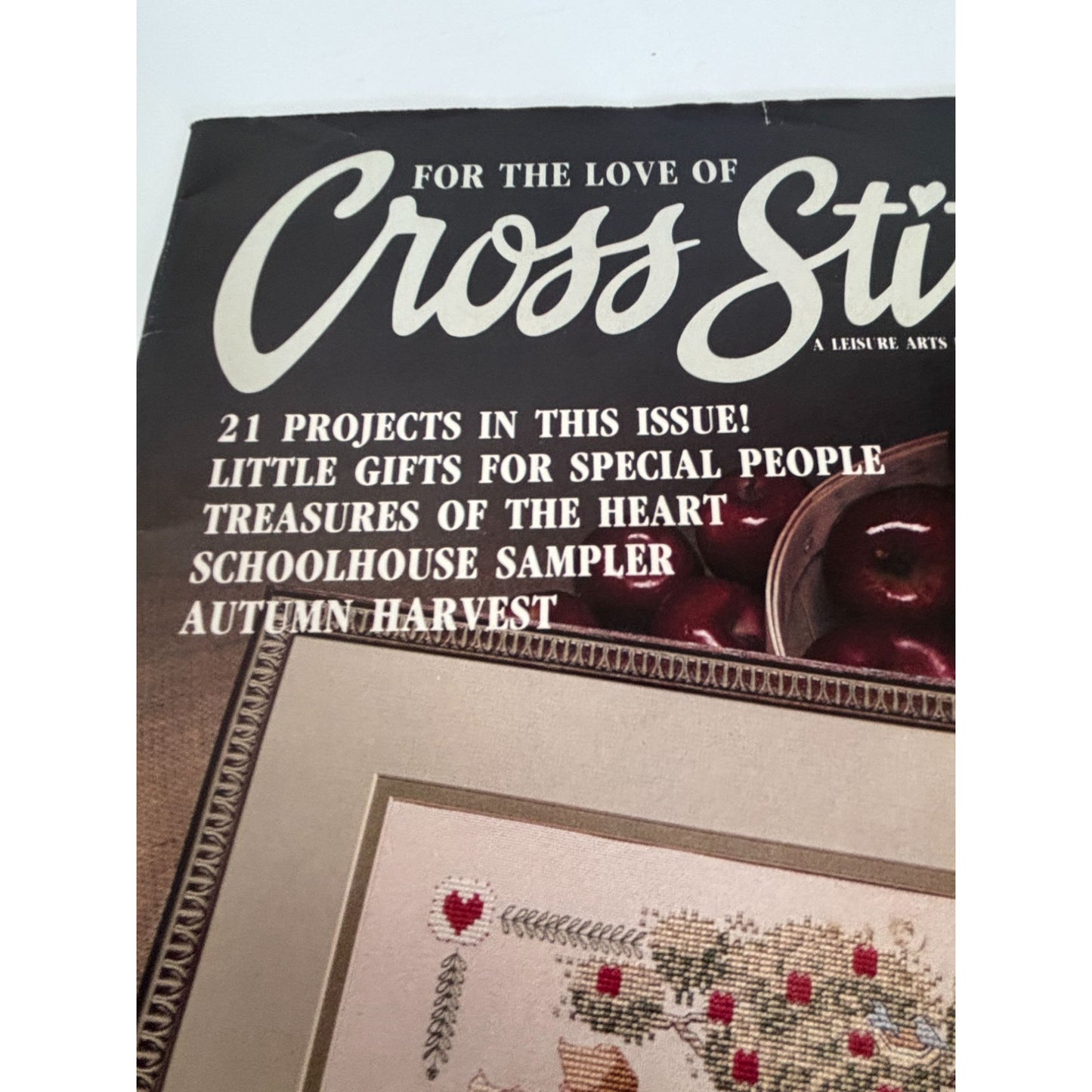For The Love Of Cross Stitch Magazine September 1989 Apple Tree Bible Quote Fall