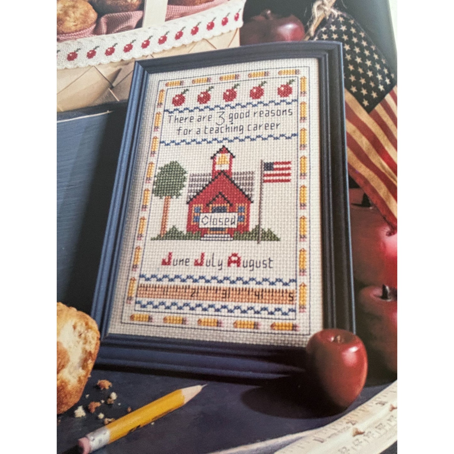 For The Love Of Cross Stitch Magazine September 1989 Apple Tree Bible Quote Fall