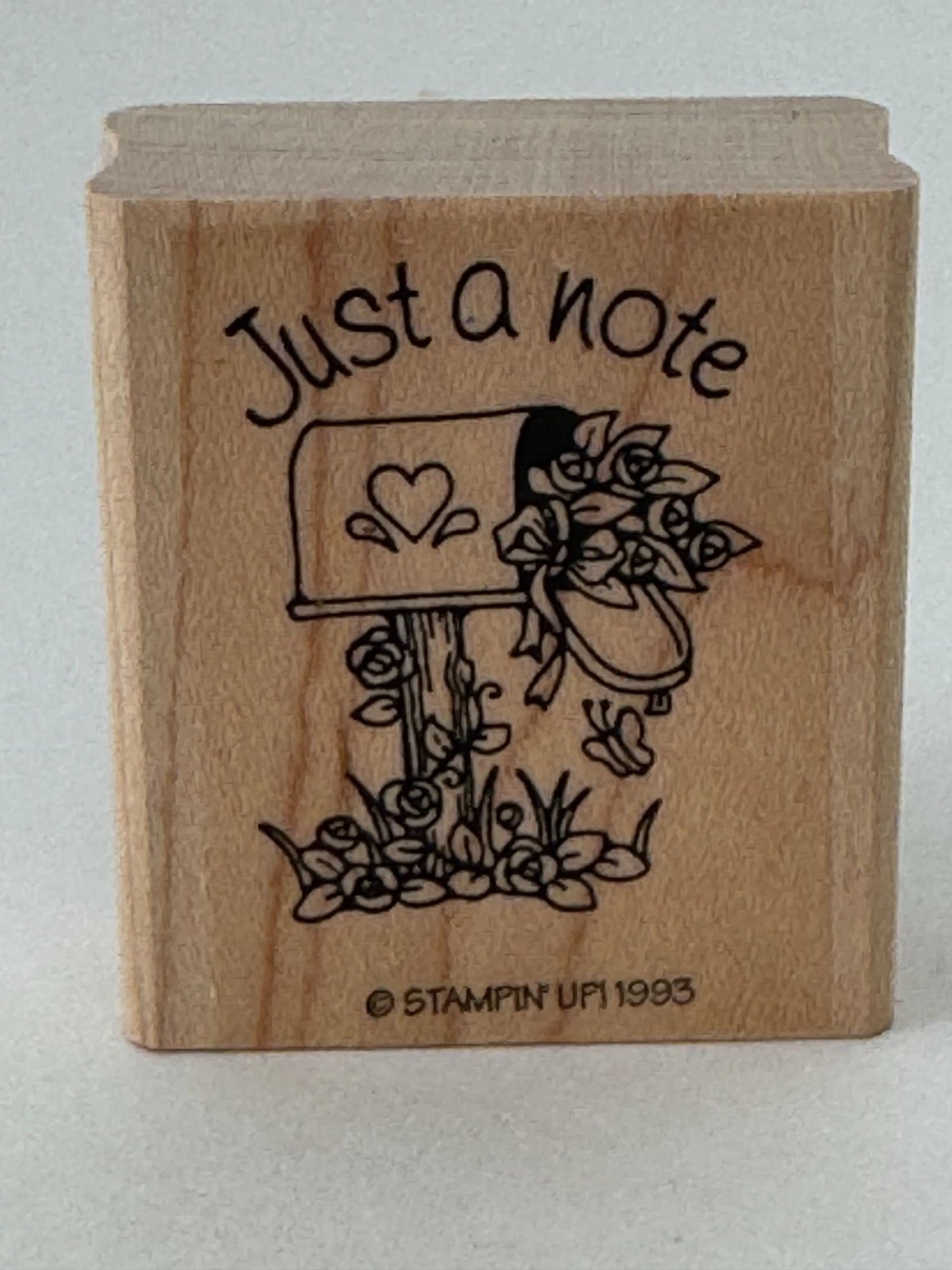 Stampin Up Rubber Stamp Just A Note Mailbox Snail Mail Letter Writing Cardmaking