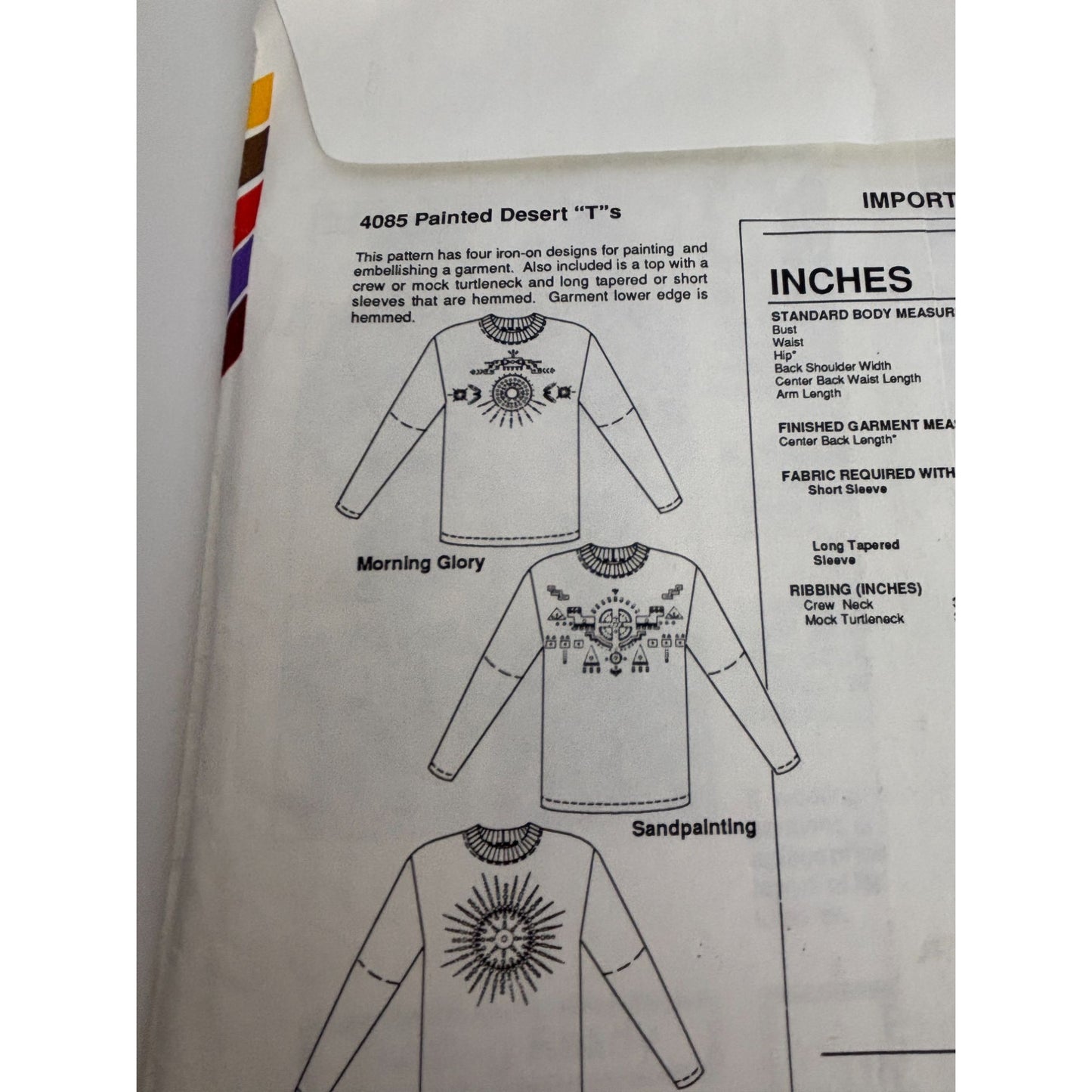 Stretch and Sew Sewing Pattern 4085 Painted Desert Ts T-Shirts Ann Person Uncut