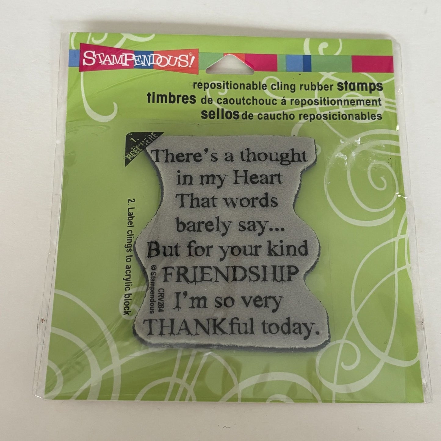 Stampendous Cling Stamp Kind Friendship Thankful Quote Sentiment Card Making Words Friend Thank You