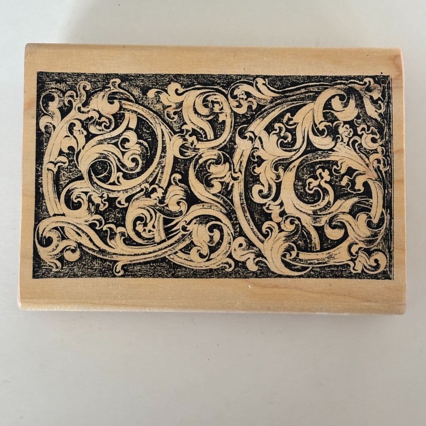 A Stamp In The Hand Rubber Stamp Ornate Scroll Pattern Swirls Scrollwork Cardmaking Baroque