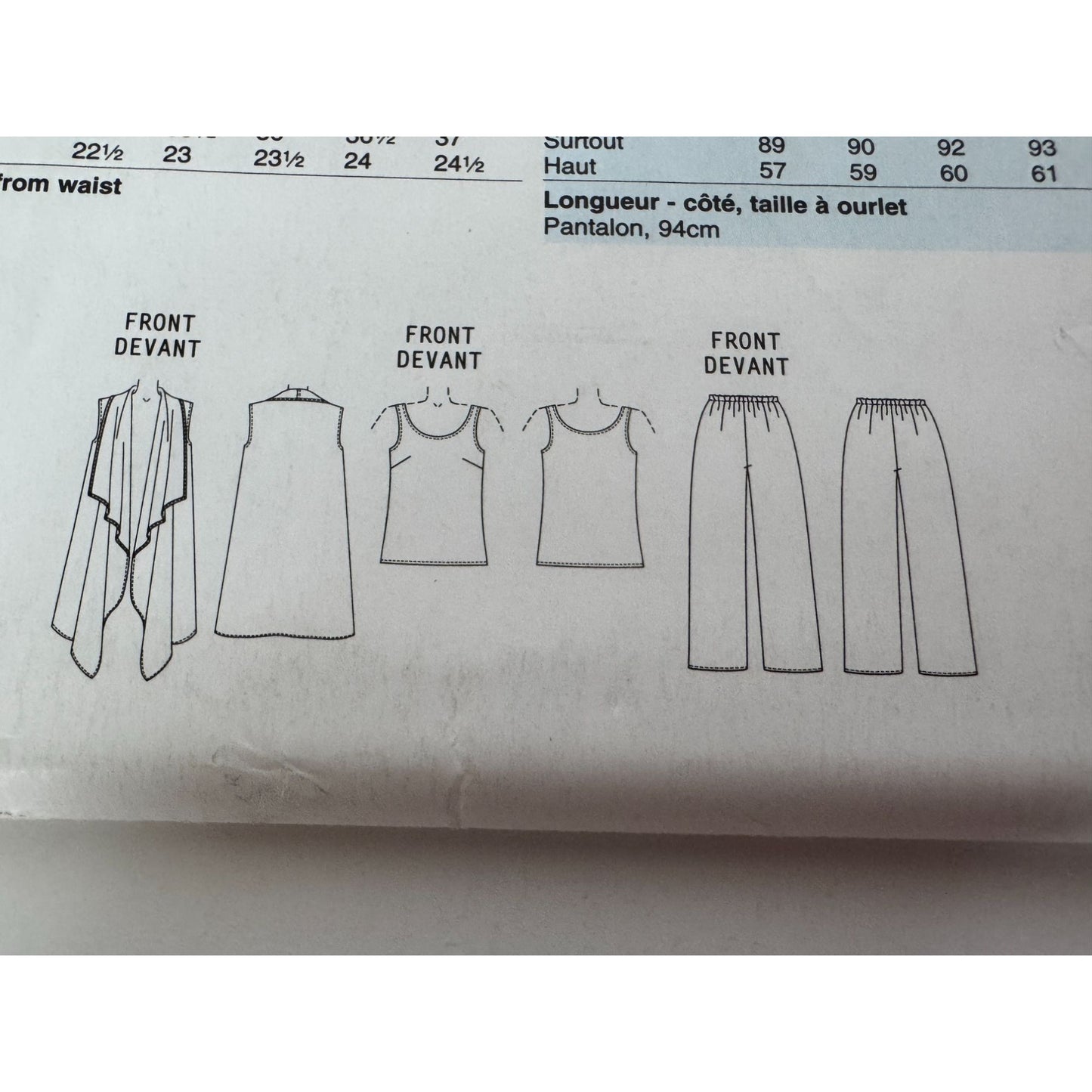 Butterick Sewing Pattern B5170 Cascading Shawl Top Pants Outfit Easy Uncut 4-14
