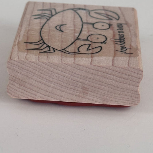 Stampin Up Rubber Stamp Crab Pun Have A Snappy Day Beach Funny Animal Cardmaking