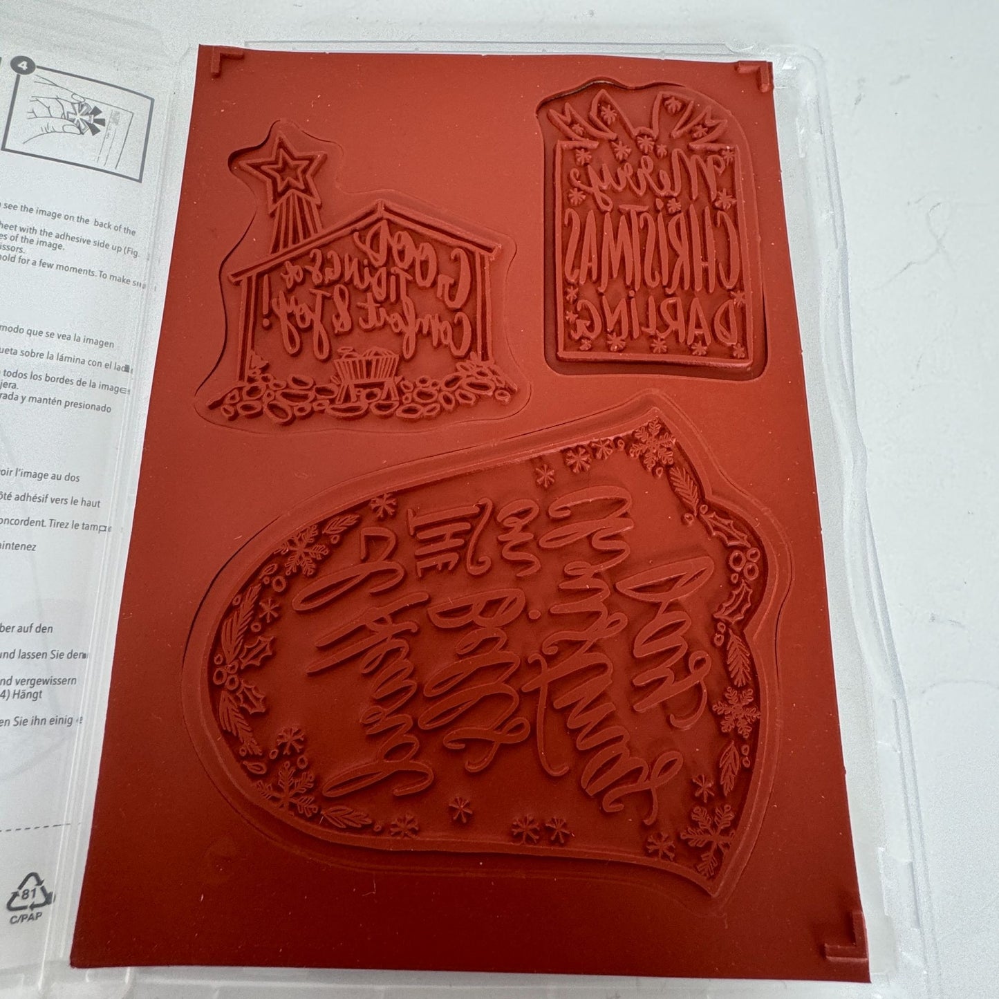 Stampin Up Rubber Stamp Set Darling Christmas Bell Nativity Stable Card Making