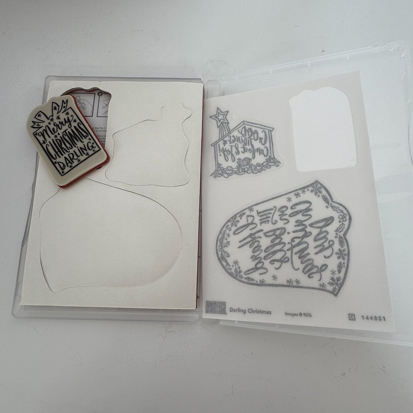Stampin Up Rubber Stamp Set Darling Christmas Bell Nativity Stable Card Making