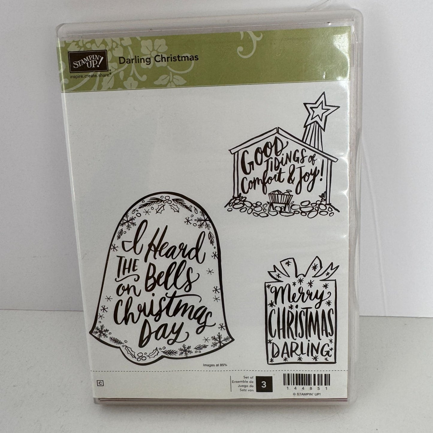 Stampin Up Rubber Stamp Set Darling Christmas Bell Nativity Stable Card Making