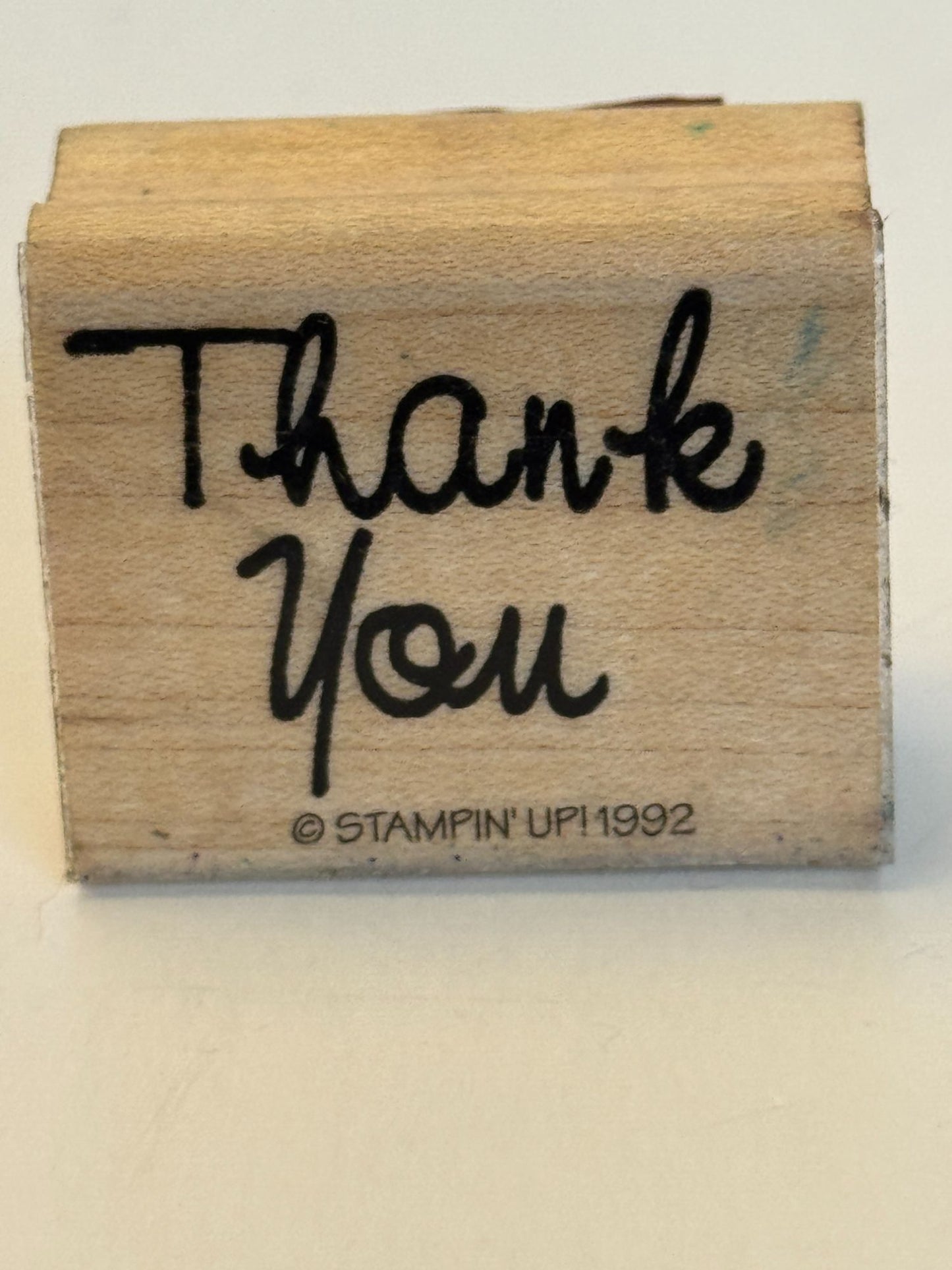 Stampin Up Rubber Stamp Thank You Words Cardmaking Sentiment Wood Mounted