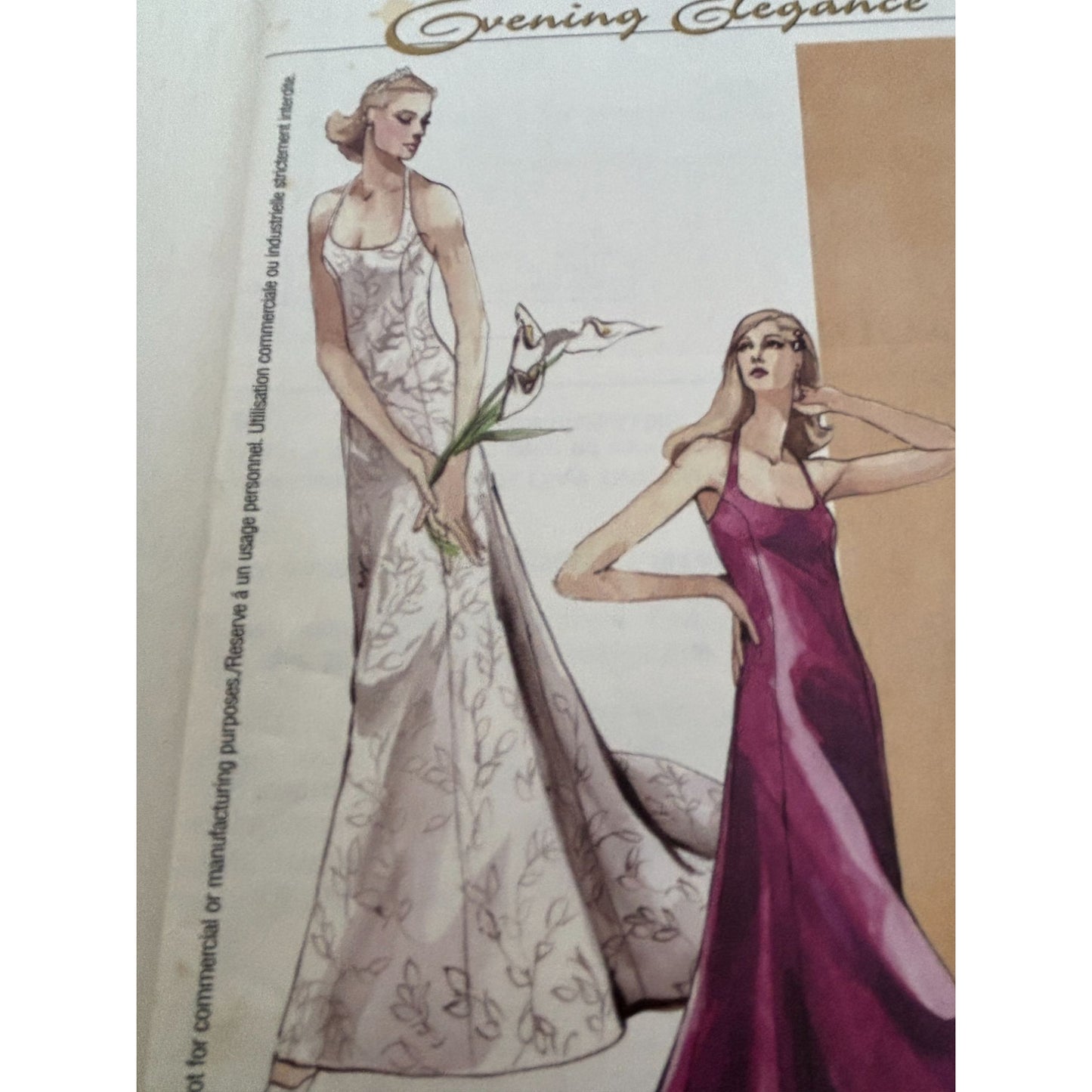 McCalls Sewing Pattern 3572 Formal Gown Evening Elegance Prom Dress 4 6 8 10 UC