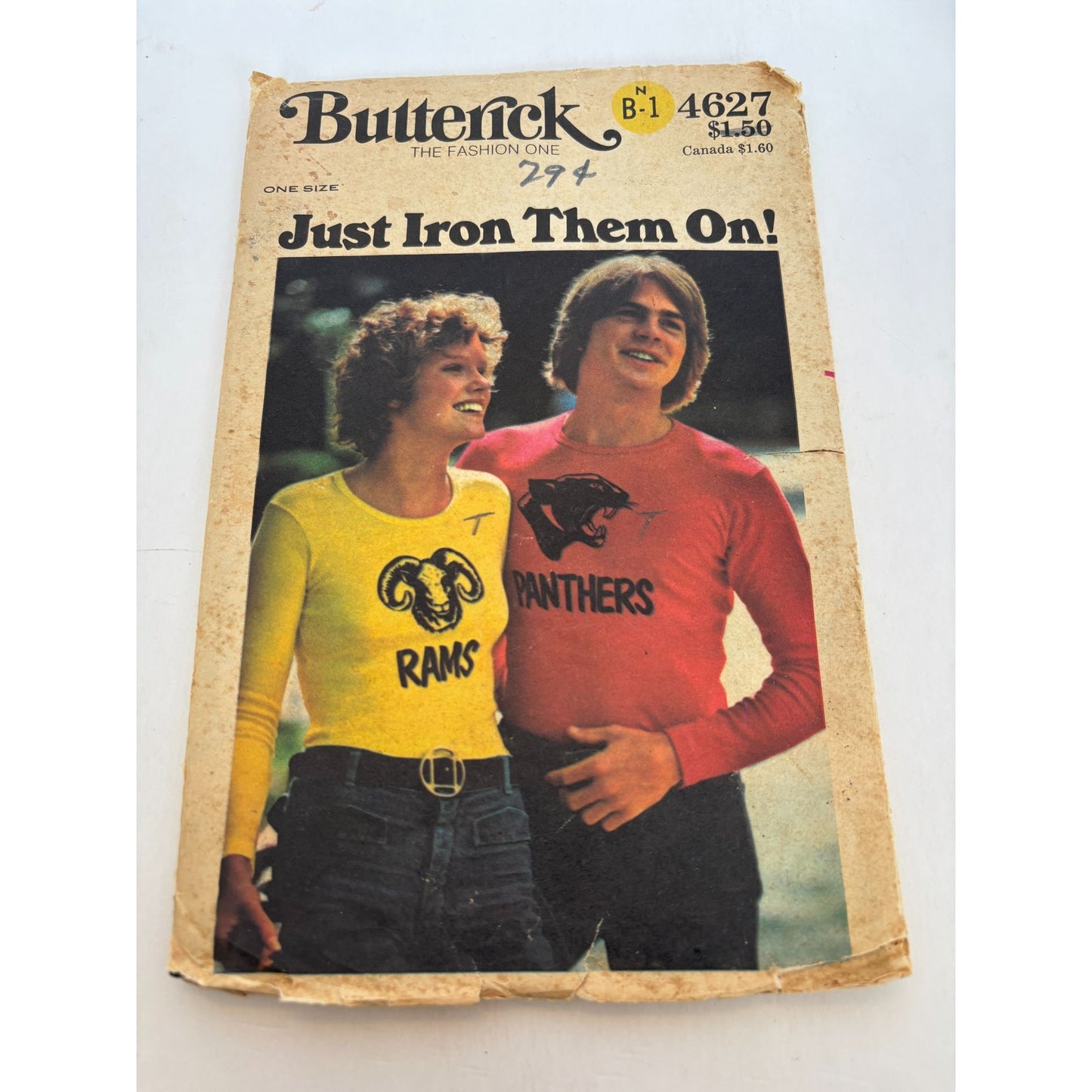 Butterick 4627 Vintage Hot Iron Transfers Sports Teams Mascots Animal Eagles Cut