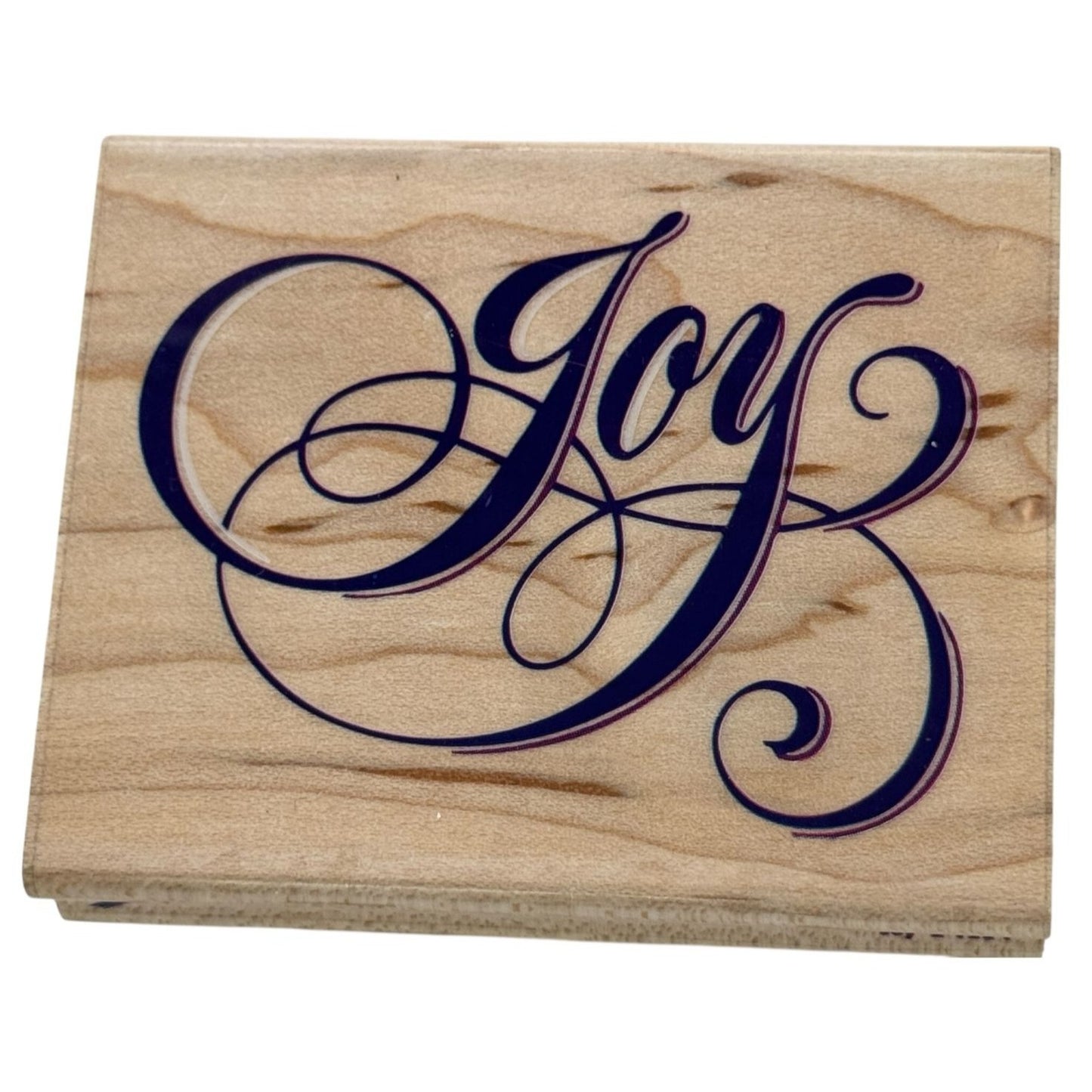 Posh Impressions Rubber Stamp Joy Cursive Word Christmas Card Making Elegant Art