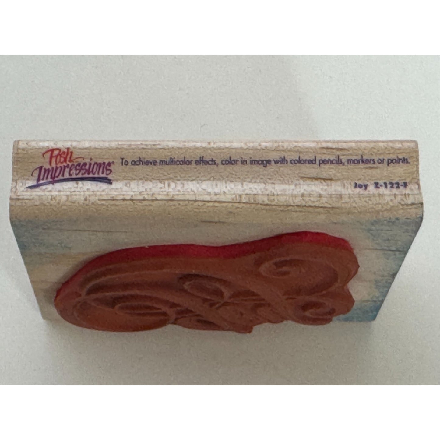 Posh Impressions Rubber Stamp Joy Cursive Word Christmas Card Making Elegant Art