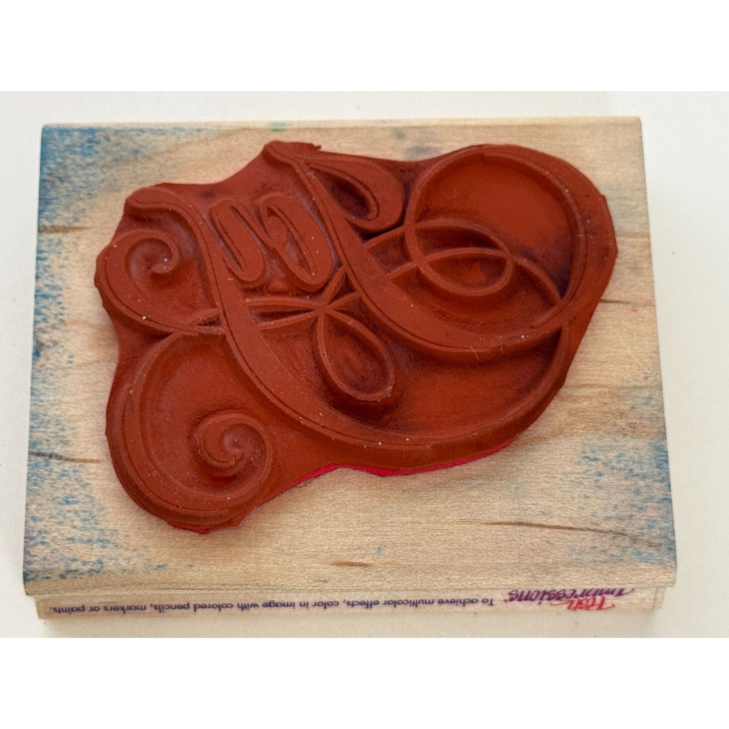 Posh Impressions Rubber Stamp Joy Cursive Word Christmas Card Making Elegant Art