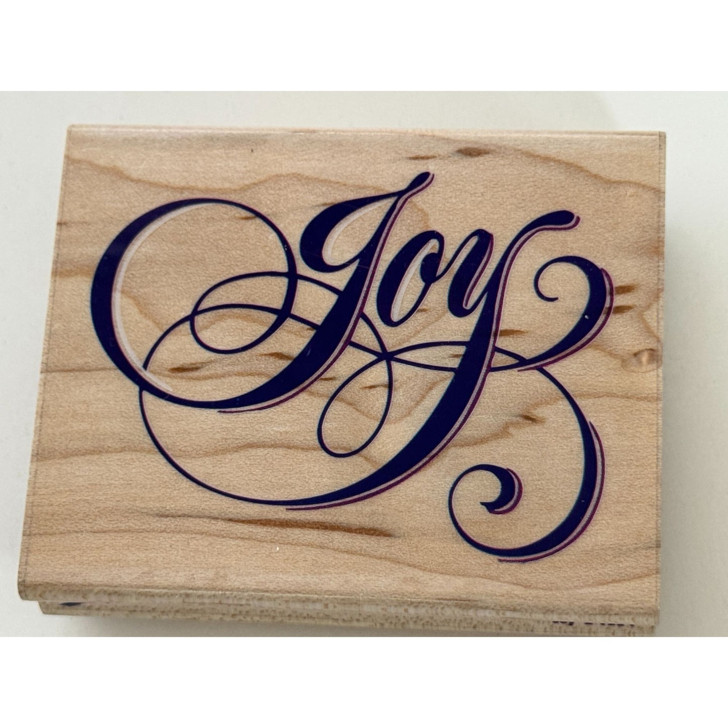Posh Impressions Rubber Stamp Joy Cursive Word Christmas Card Making Elegant Art