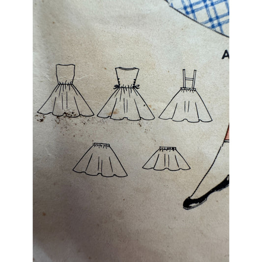 Butterick Sewing Pattern 9164 Jumper and Skirt Toddler Girl 2T 1960s Vintage Cut